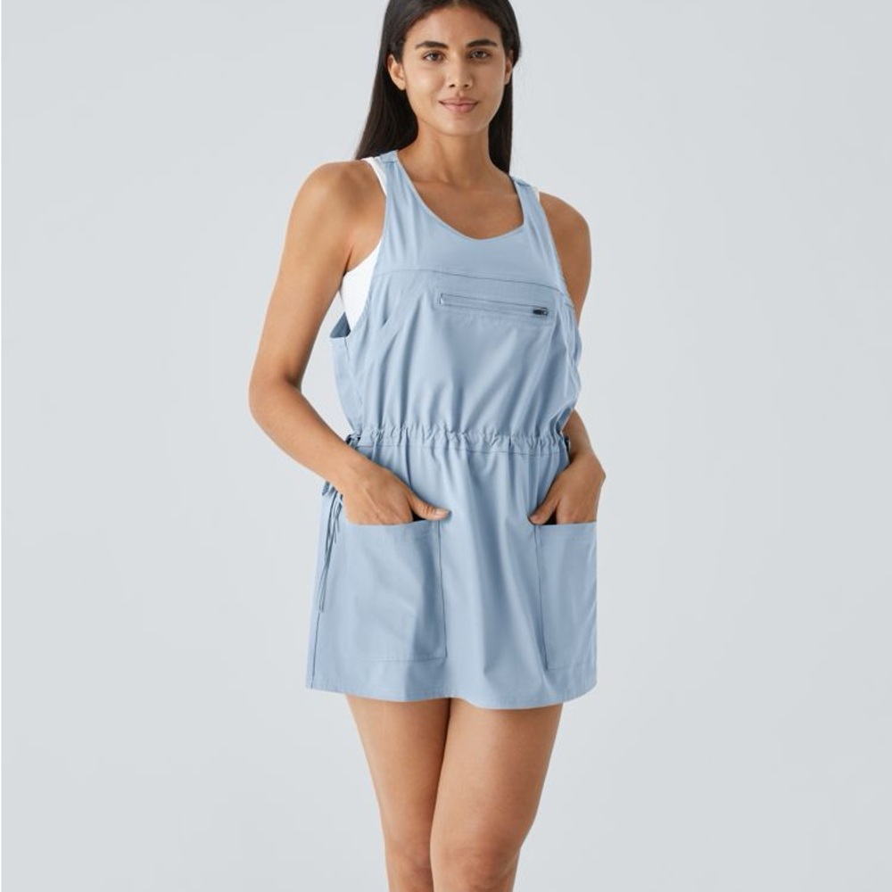 HALARA Blue Sleeveless Scoop Neck Sundress